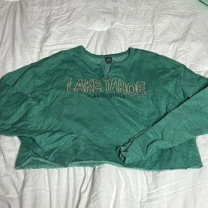 Wild fable cropped v neck crew sweatshirt